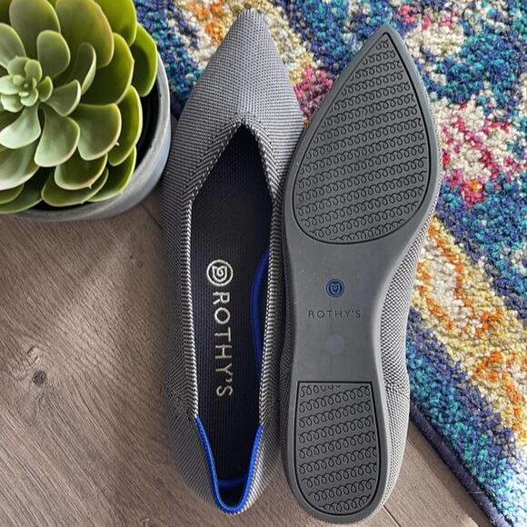 Rothy’s  the point size 8 gray woman’s flat shoes - Picture 7 of 9